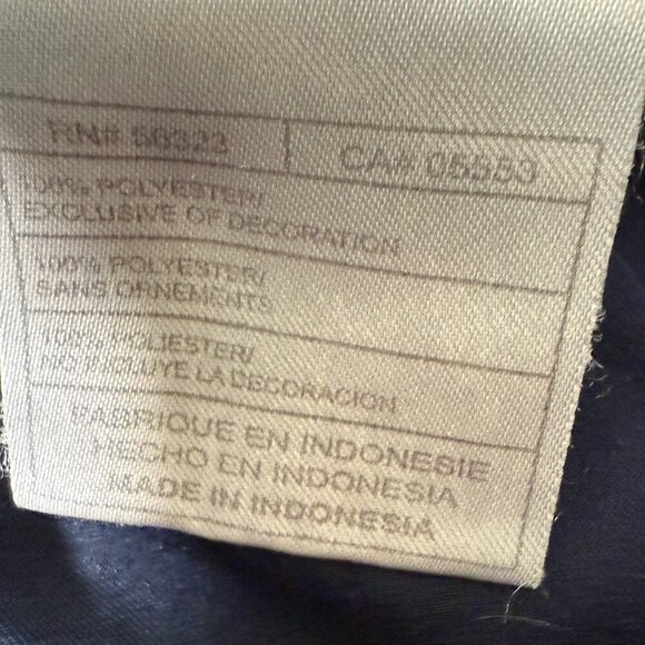 VTG Nike Wide Leg Capri Workout Pants XL (16-18) Navy with Yellow Swoosh - Picture 7 of 7